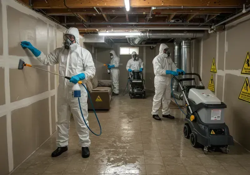 Basement Moisture Removal and Structural Drying process in Kendall Park, NJ